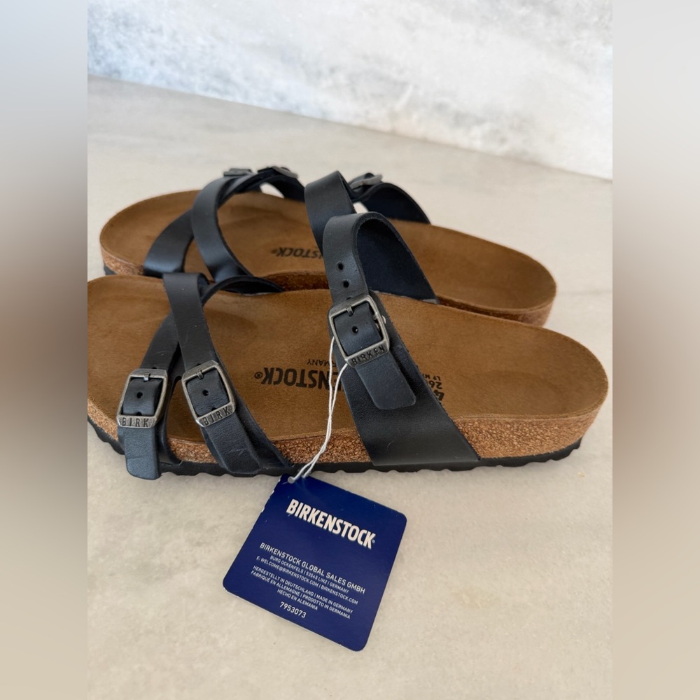 Birkenstock | Franca Navy Cross-Strap Leather Sandals | 40 - Picture 4 of 9